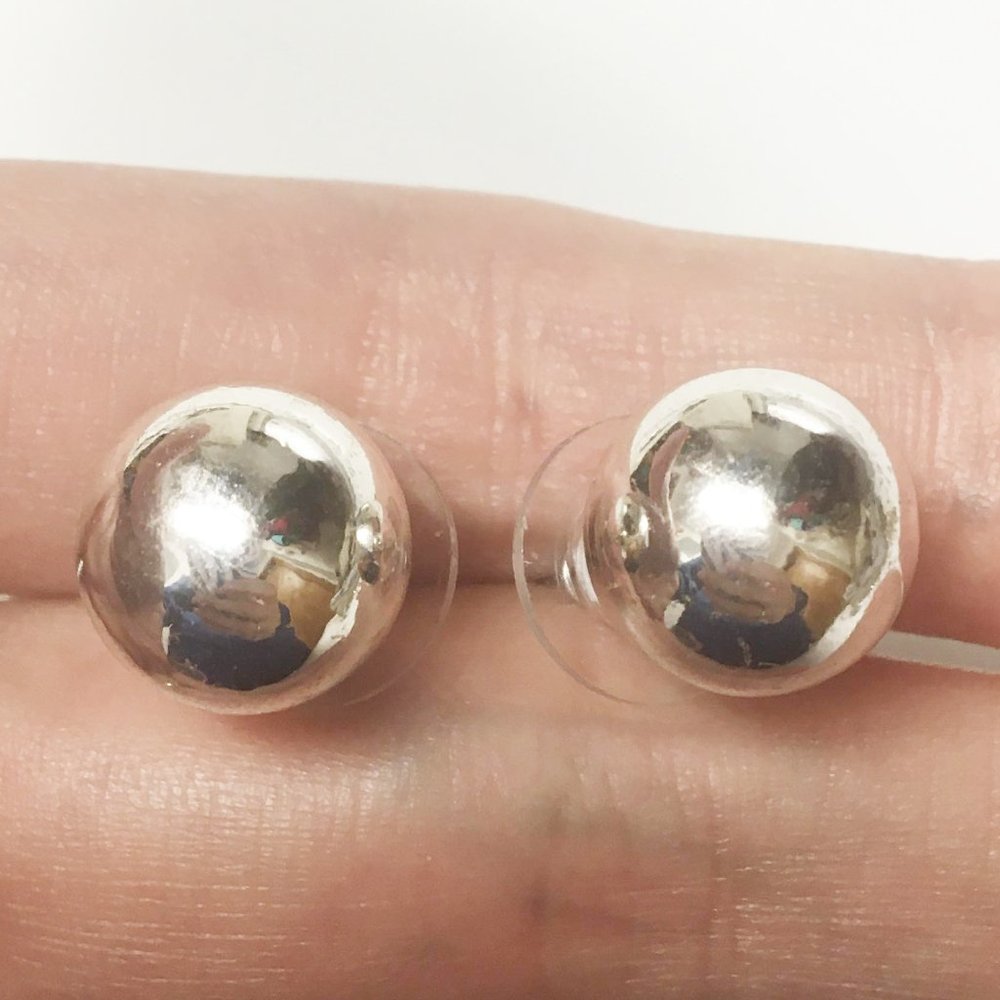 Sterling Dainty Round Ball Stud Earrings